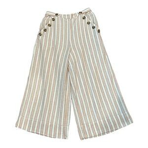 AMERICAN EAGLE Linen Blend Striped Wide Leg High Rise Pants S